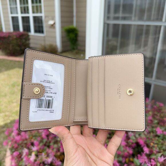 NWT Coach Snap Wallet In Signature‎ Canvas With Floral Print - Picture 4 of 5